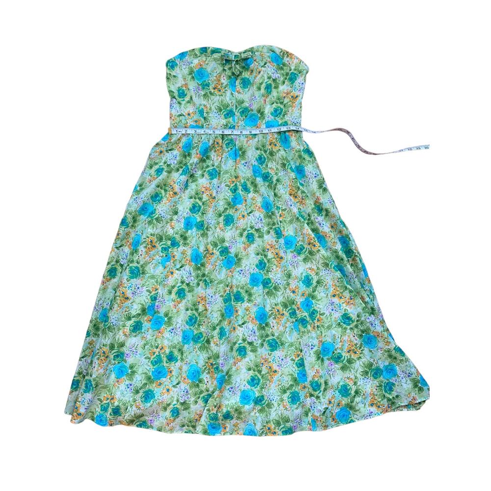 Chadwick’s Size 10 Strapless Multi color green  Dress Summer Lining Comfortable - Picture 10 of 12